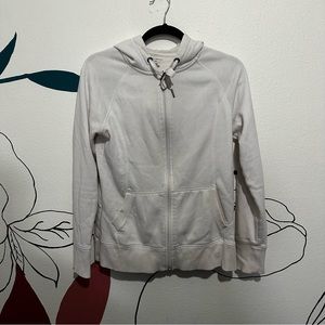 White zip up hoodie
